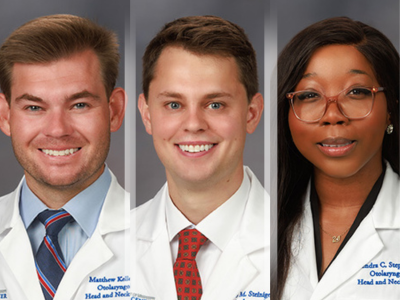 Headshots of three new resident interns